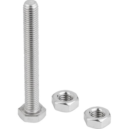 Kipp Clamping Spindle Rigid, M10, L=80, Form:A, Stainless Steel K1442.110080